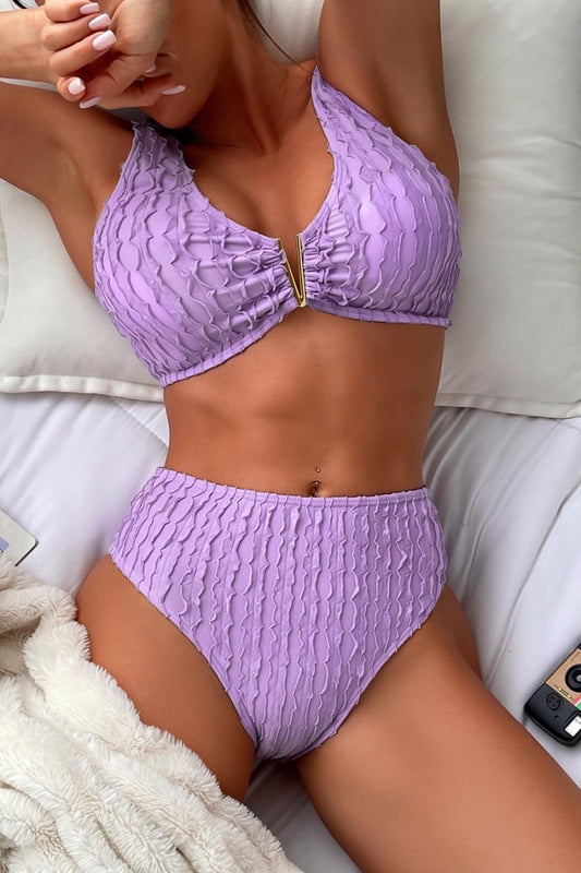 Lavender Love High Waisted Bikini Set